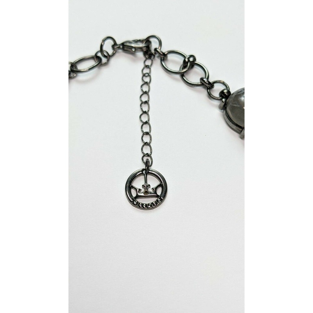 Trifari Gunmetal Gray Cabachon Faux Stone Statement Necklace - Picture 7 of 8